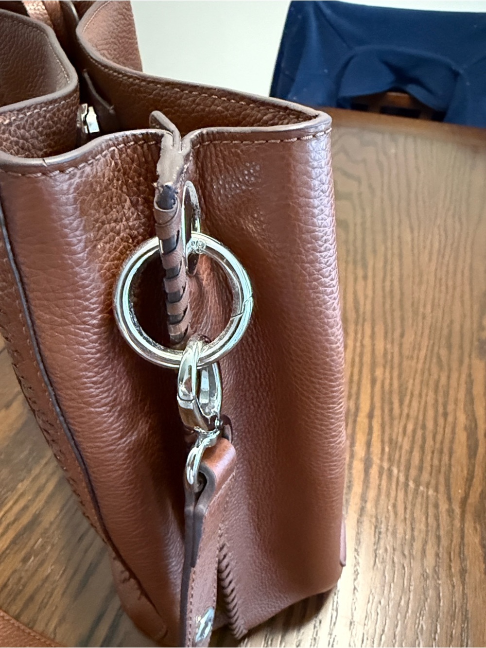 Brighton Bourbon color Leather Crossbody with Woven Trim - Picture 2 of 7